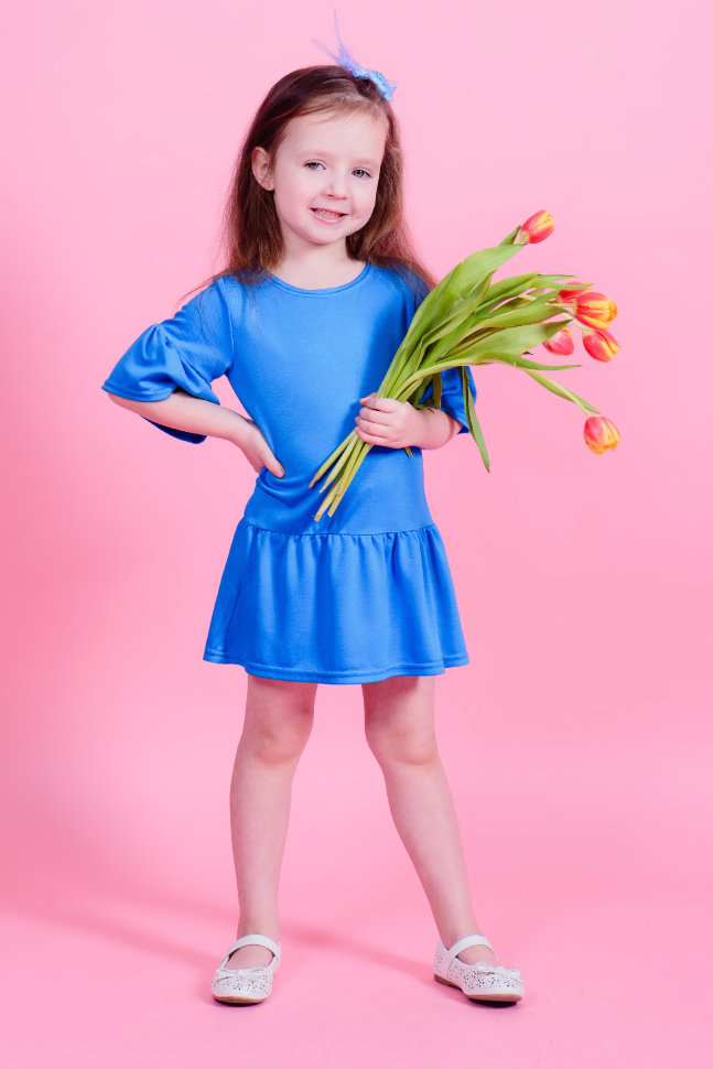 Детское платье "Лето" ДП 541 Family look (голубой)